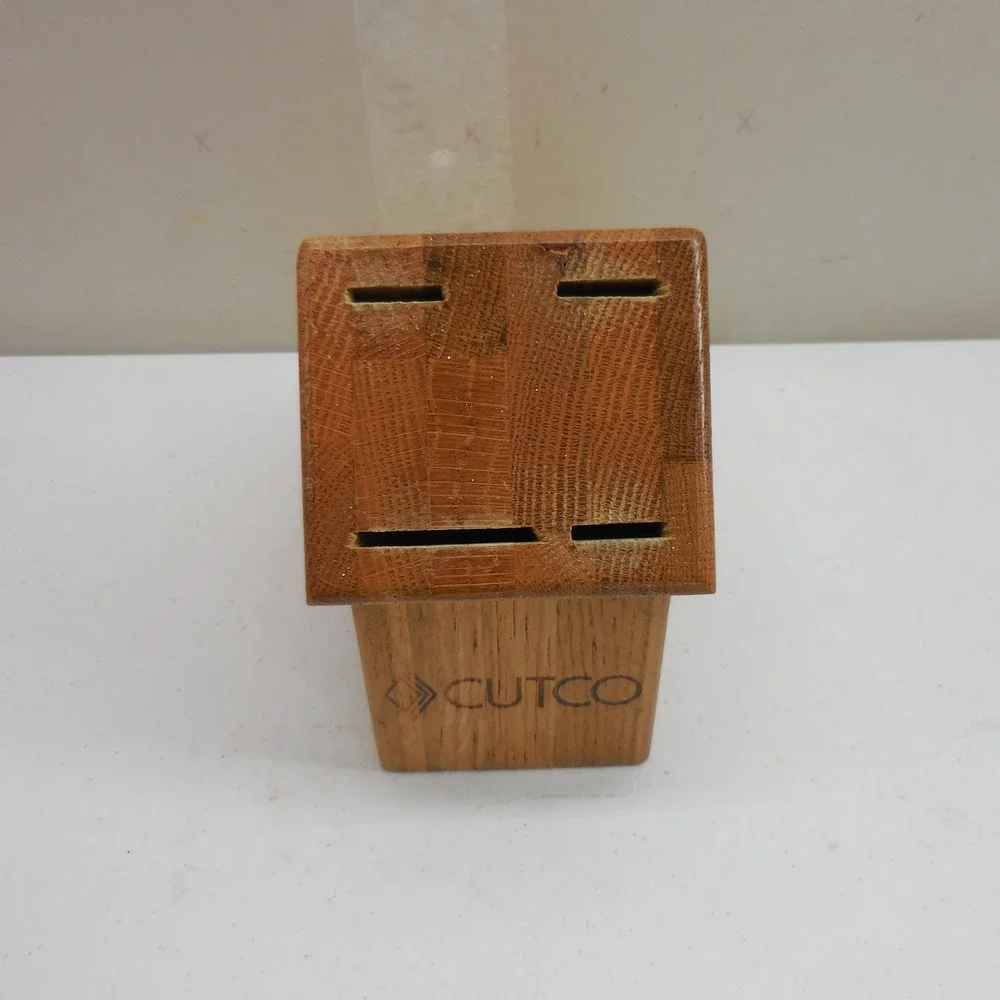 Cutco Oak Wood Knife Block 4 Slot Countertop Storage Made in USA